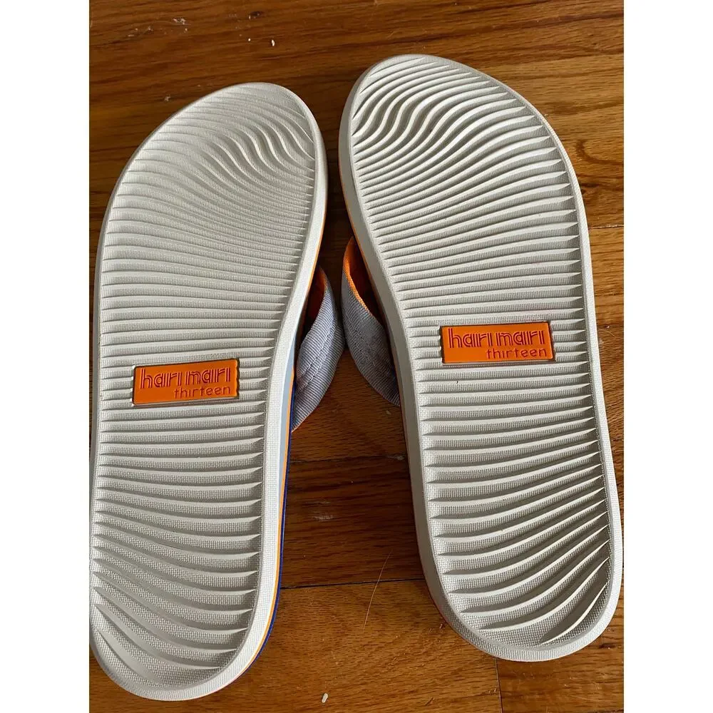 NEW HARI MARI men's dune flip flops in light grey 13